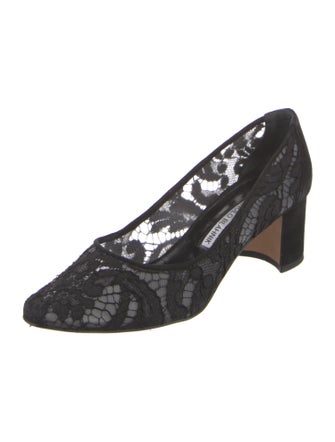 Manolo Blahnik Lace Lace Pattern Pumps