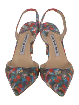 Manolo Blahnik Printed Slingback Pumps