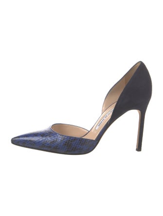 Manolo Blahnik Suede D'Orsay Pumps