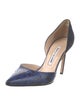 Manolo Blahnik Suede D'Orsay Pumps