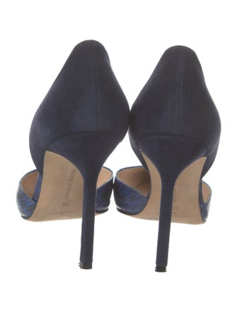 Manolo Blahnik Suede D'Orsay Pumps