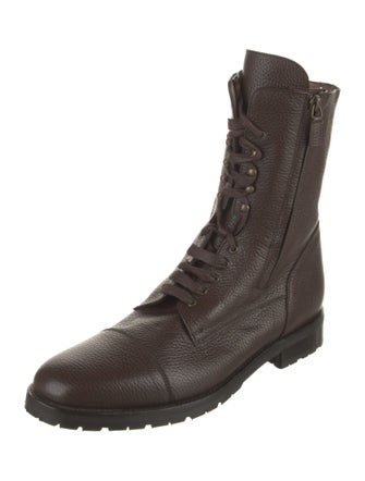 Manolo Blahnik Leather Combat Boots