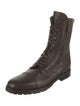 Manolo Blahnik Leather Combat Boots