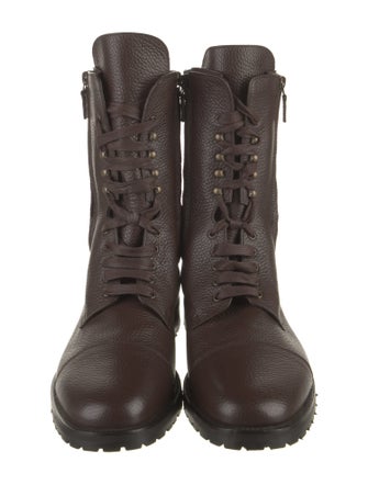 Manolo Blahnik Leather Combat Boots