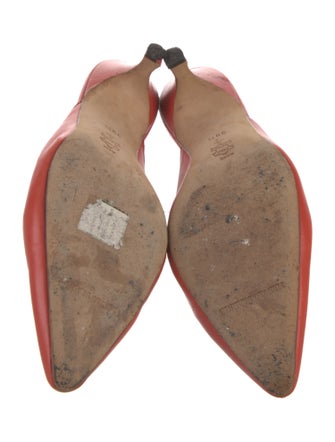 Manolo Blahnik Leather Cutout Accent Mules