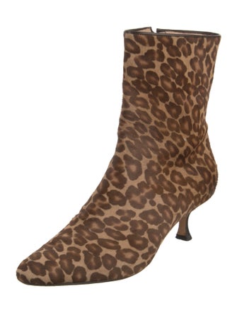 Manolo Blahnik Ponyhair Animal Print Boots