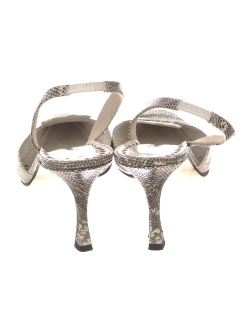 Manolo Blahnik Snakeskin Animal Print Slingback Pumps
