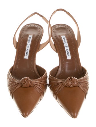 Manolo Blahnik Leather Slingback Pumps