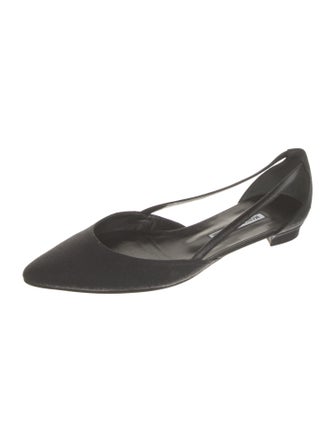 Manolo Blahnik Satin D'Orsay Flats
