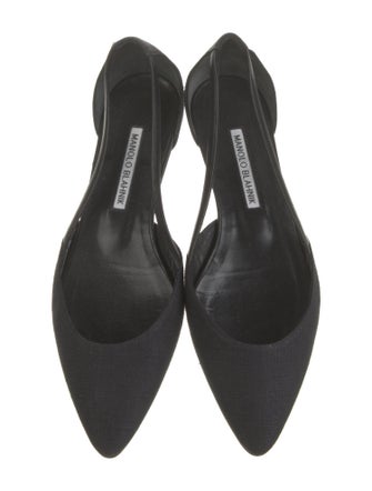 Manolo Blahnik Satin D'Orsay Flats