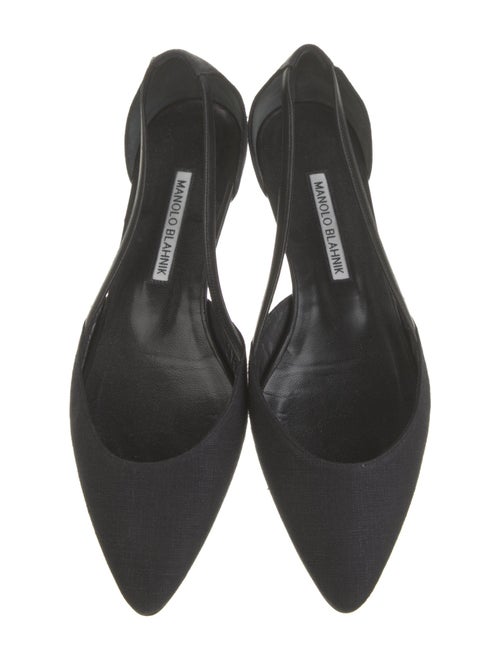 Manolo Blahnik Satin D'Orsay Flats