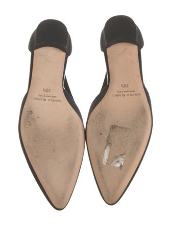 Manolo Blahnik Satin D'Orsay Flats