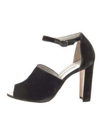 Manolo Blahnik Velvet Sandals