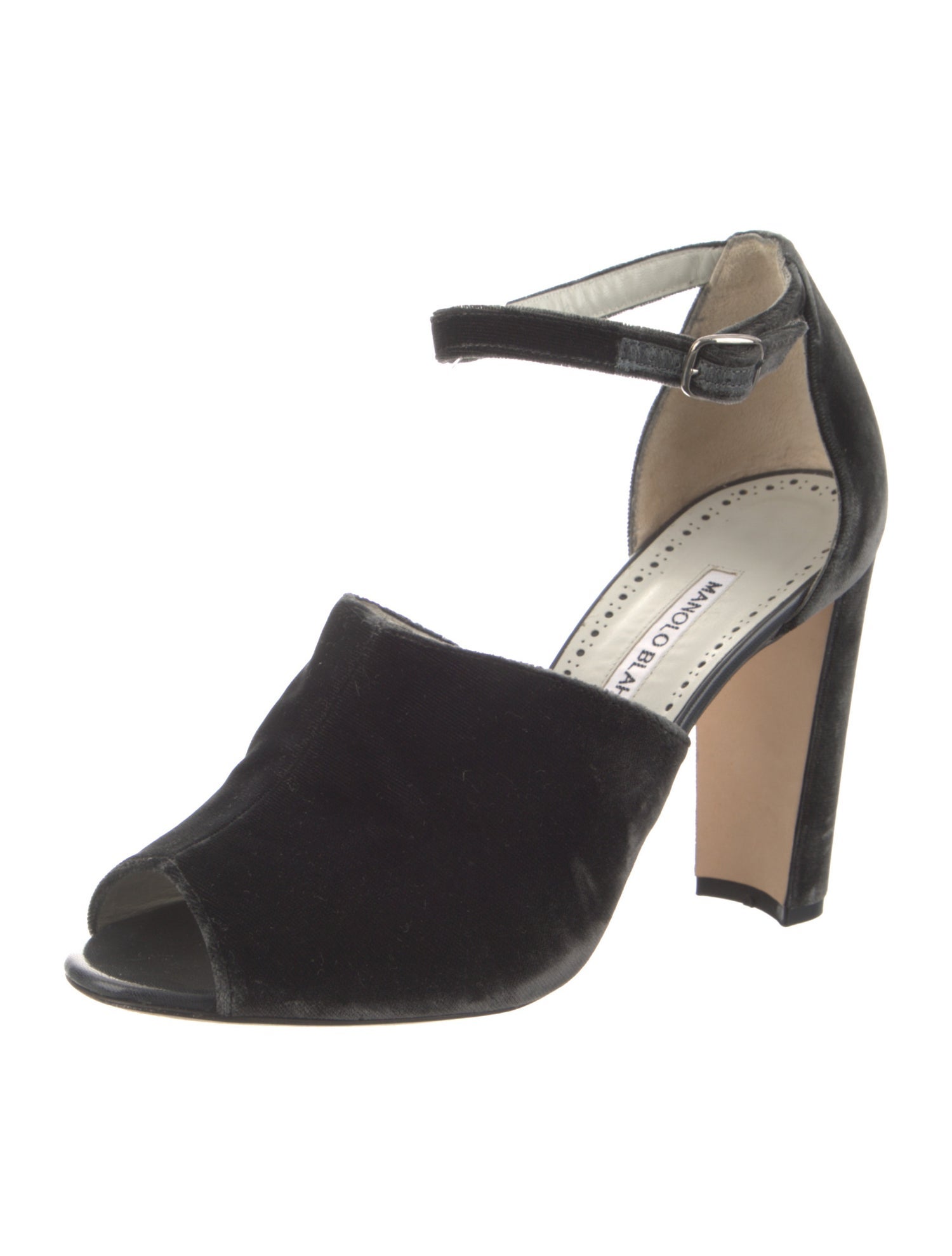 Manolo Blahnik Velvet Sandals