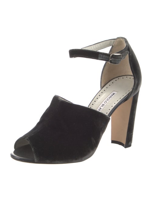 Manolo Blahnik Velvet Sandals