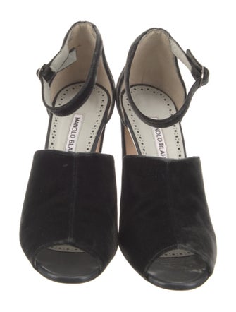Manolo Blahnik Velvet Sandals