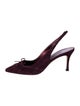 Manolo Blahnik Suede Bow Accents Slingback Pumps