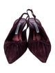 Manolo Blahnik Suede Bow Accents Slingback Pumps