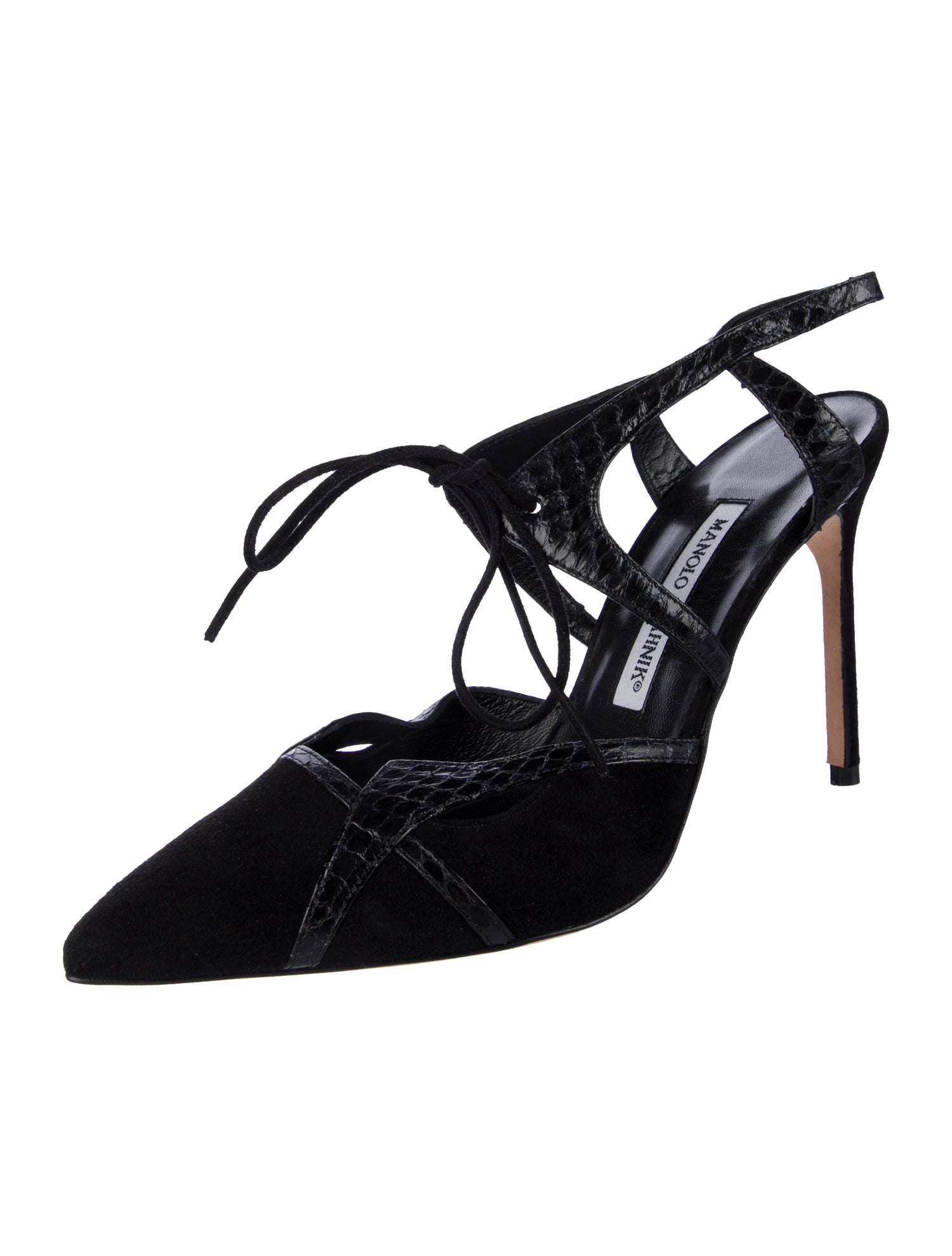 Manolo Blahnik Suede Slingback Pumps