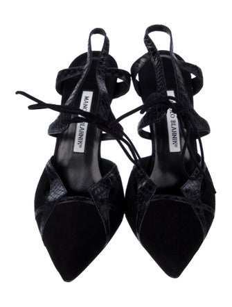 Manolo Blahnik Suede Slingback Pumps