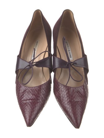 Manolo Blahnik Snakeskin Printed Pumps