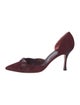 Manolo Blahnik Suede Bow Accents D'Orsay Pumps