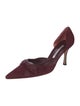 Manolo Blahnik Suede Bow Accents D'Orsay Pumps
