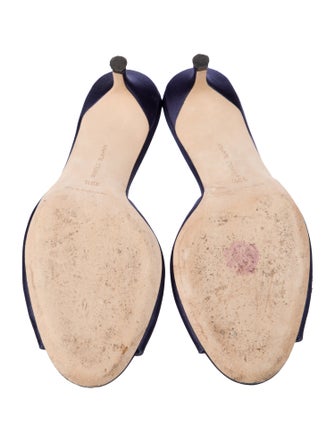 Manolo Blahnik Leather Lasercut Accents Slides