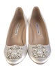 Manolo Blahnik Satin Crystal Embellishments Pumps
