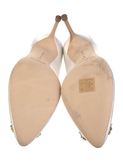 Manolo Blahnik Satin Crystal Embellishments Pumps