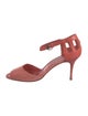 Manolo Blahnik Suede Cutout Accent Slingback Sandals