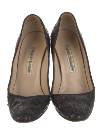 Manolo Blahnik Sequins Animal Print Pumps
