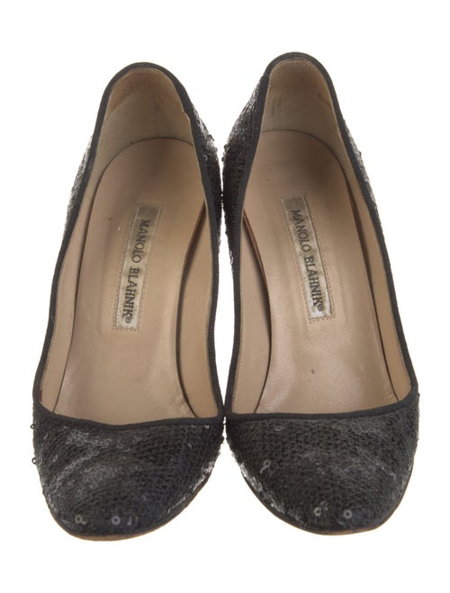 Manolo Blahnik Sequins Animal Print Pumps