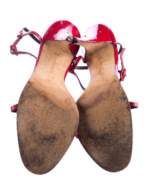 Manolo Blahnik Patent Leather T-Strap Sandals