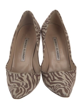 Manolo Blahnik Suede Animal Print Pumps