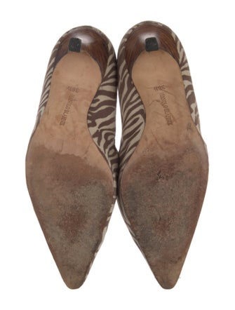 Manolo Blahnik Suede Animal Print Pumps