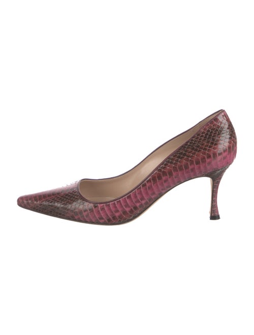 Manolo Blahnik Snakeskin Animal Print Pumps
