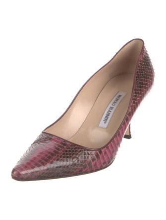 Manolo Blahnik Snakeskin Animal Print Pumps