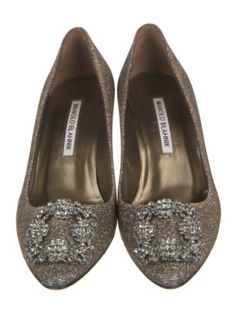 Manolo Blahnik Glitter Glitter Accents Pumps