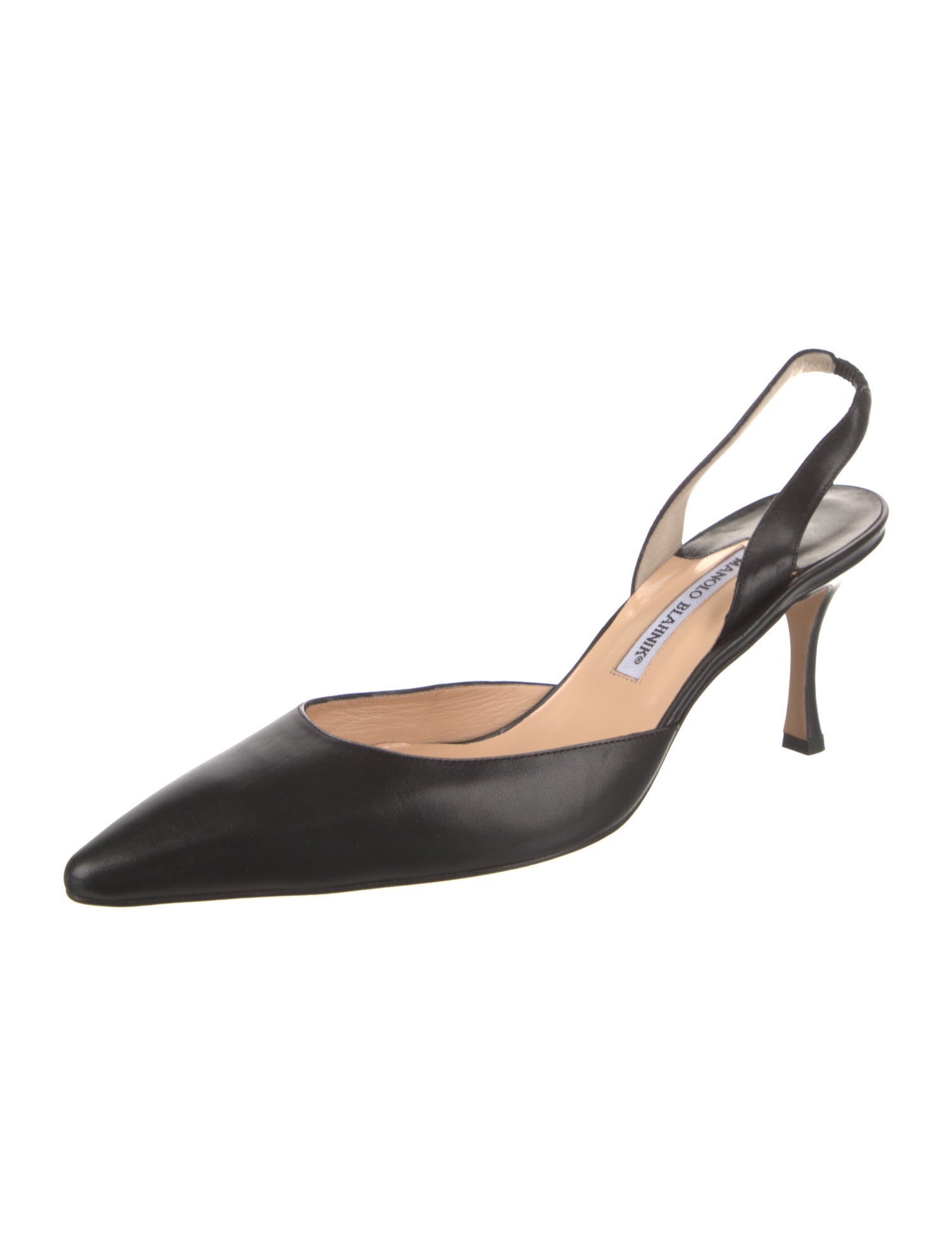 Manolo Blahnik Leather Slingback Pumps
