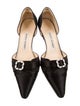 Manolo Blahnik Satin Crystal Embellishments D'Orsay Pumps