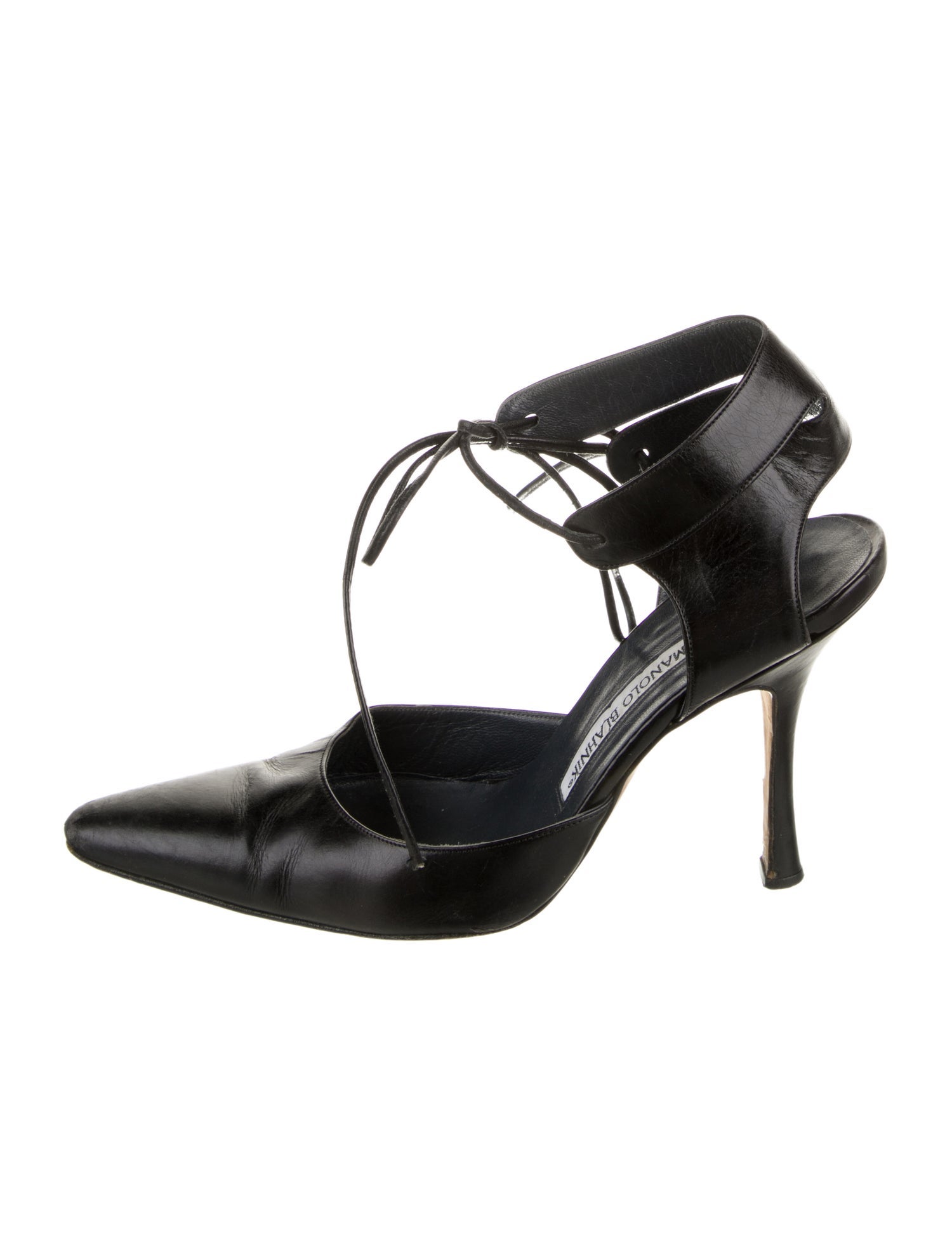 Manolo Blahnik Leather T-Strap Pumps