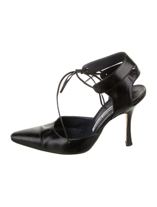 Manolo Blahnik Leather T-Strap Pumps