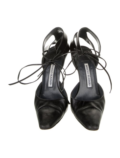 Manolo Blahnik Leather T-Strap Pumps