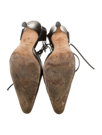 Manolo Blahnik Leather T-Strap Pumps