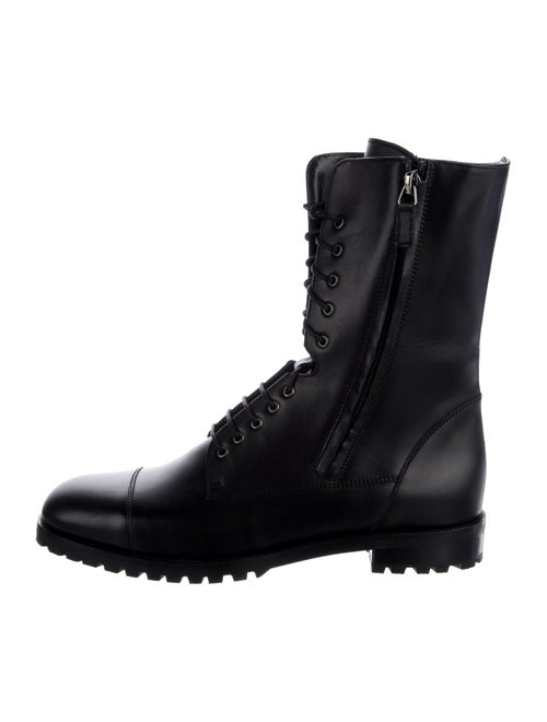 Manolo Blahnik Leather Combat Boots