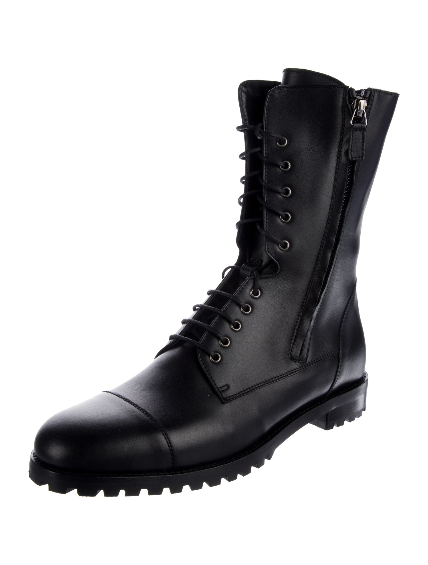Manolo Blahnik Leather Combat Boots