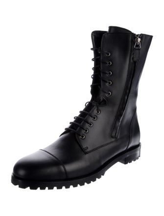 Manolo Blahnik Leather Combat Boots