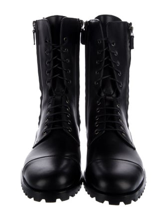 Manolo Blahnik Leather Combat Boots