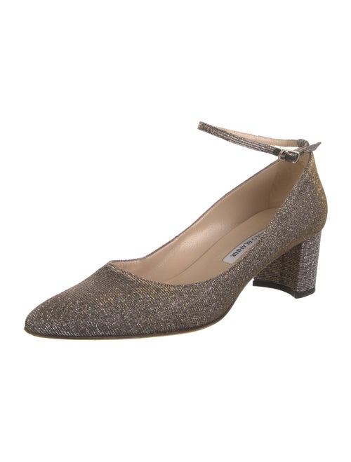 Manolo Blahnik Glitter Crystal Embellishments Pumps